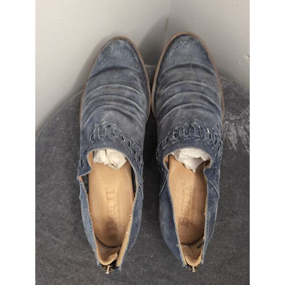 B.OC. Born Katherina distressed boho southwestern blue suede leather booties 8.5 - Picture 4 of 7